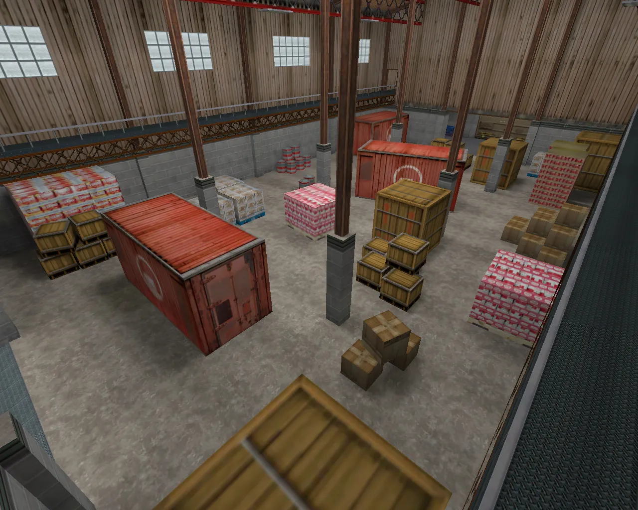 Скачать aim_warehouse для CS 1.6: aim карта с точками, спавнами и бот-навигацией .nav - Скриншот