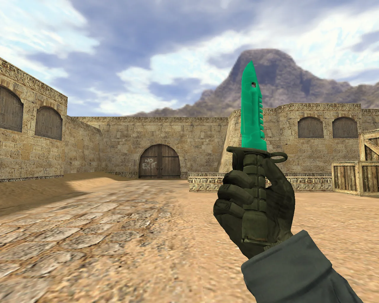 Скачать v_knife_m9_electro_p для CS 1.6: штык-нож М9 Электро, анимация осмотра, звуки и качество текстур - Скриншот