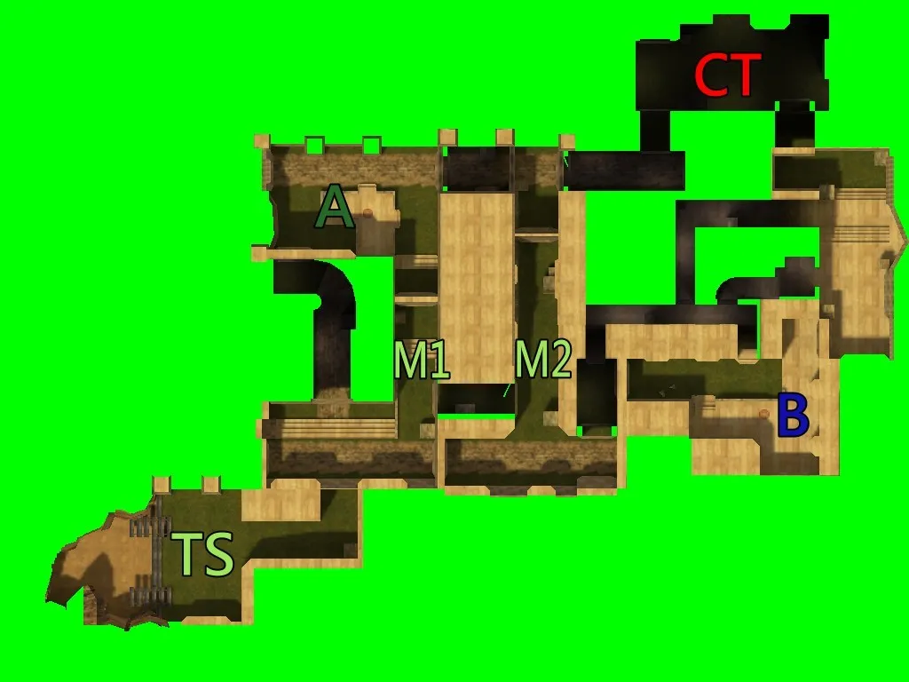 Скачать de_dust_m2 для CS 1.6: тактика за T и CT, точки, .nav для ботов, оптимизация wpoly/epoly - Скриншот