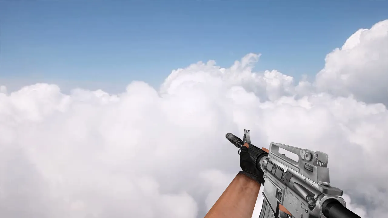 Скачать Модель v_m4a1 Silverstone для CS 1.6: p_m4a1, w_m4a1, звуки, анимация осмотра, текстуры и сборка под сервер - Скриншот