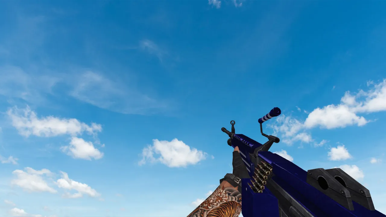 Скачать Пак моделей оружия «Blue Weapons With Tattoo» для CS 1.6: v_, p_, w_ модели, звуки, анимация осмотра и качество текстур - Скриншот