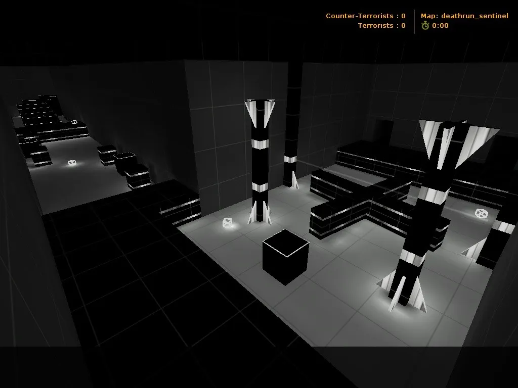 Скачать deathrun_sentinel для CS 1.6: тактика за CT/T, точки, .nav для ботов, оптимизация wpoly/epoly - Скриншот