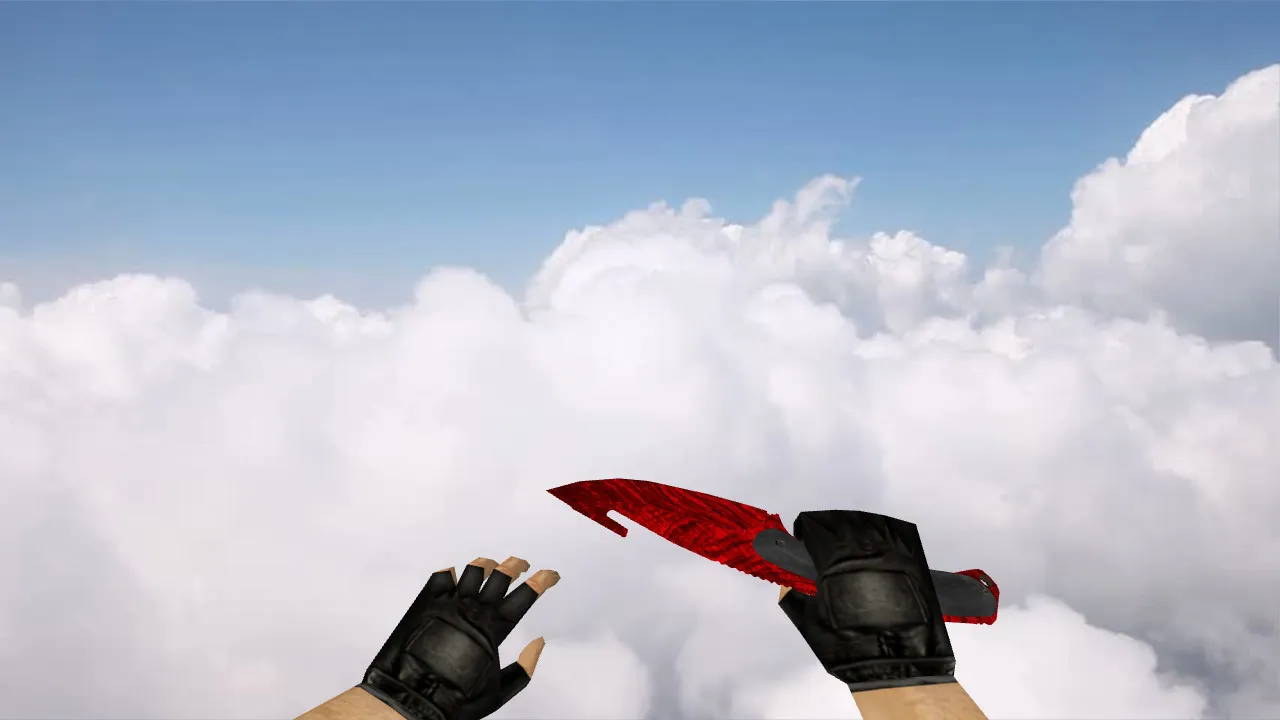Скачать Модель ножа «Gut Knife Ruby Red» для CS 1.6: v_ p_ w_ модели, звук, анимация осмотра и текстуры - Скриншот