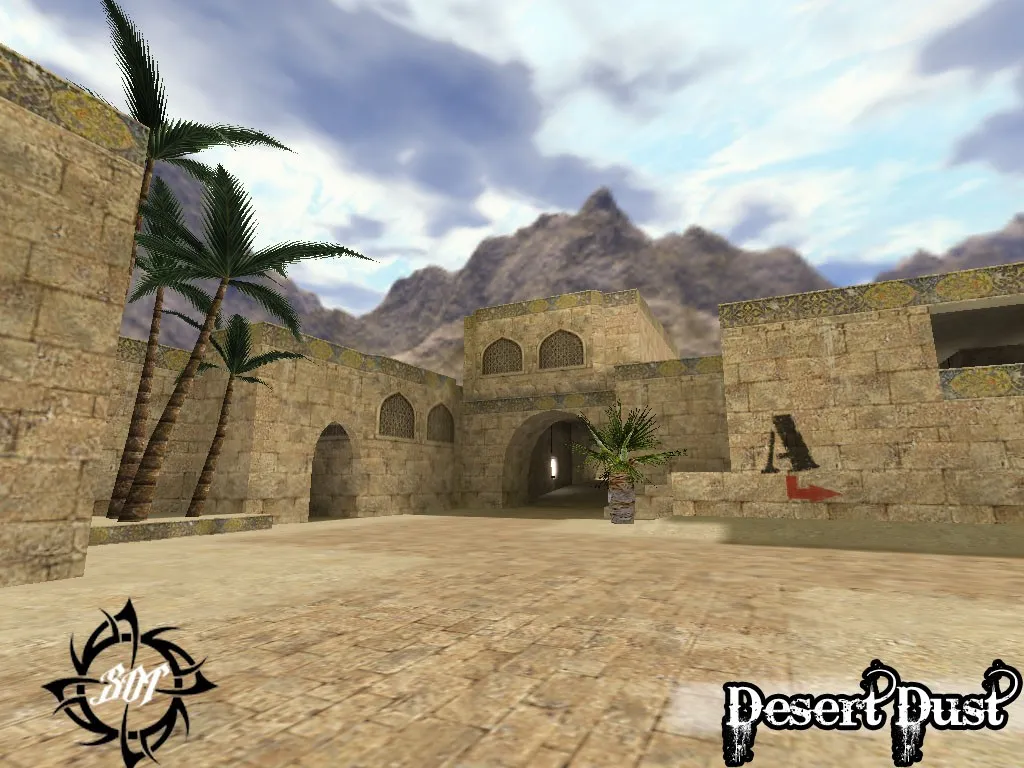 Скачать de_desert_dust_b1 для CS 1.6: тактика за CT/T, точки на карте, навигация ботов и оптимизация - Скриншот