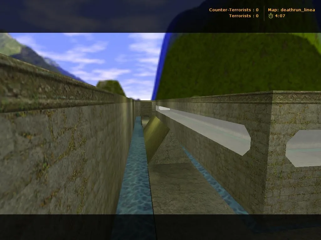 deathrun_linea для CS 1.6: карта deathrun, тактика за терр/контр, боты по .nav, оптимизация — скриншот 1