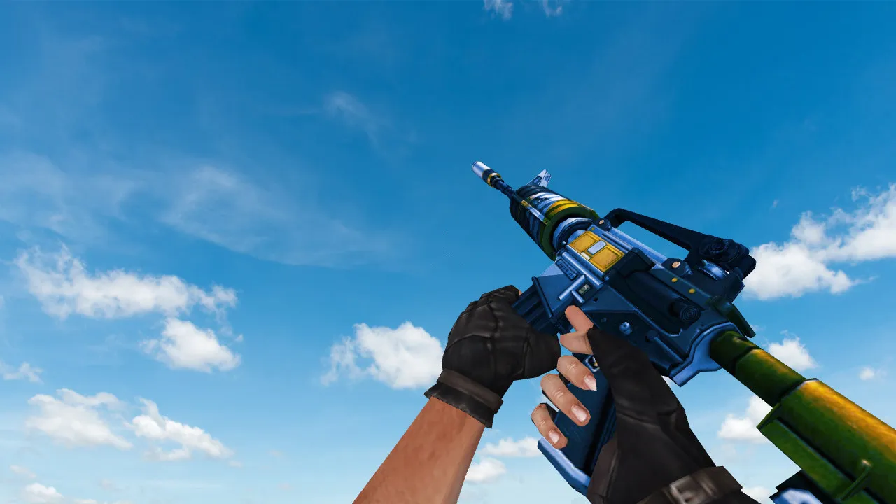 Скачать Модель M4A1 Bercut v_ для CS 1.6: p_ w_ модели, звуки, анимация осмотра, текстуры и настройка под сервер - Скриншот