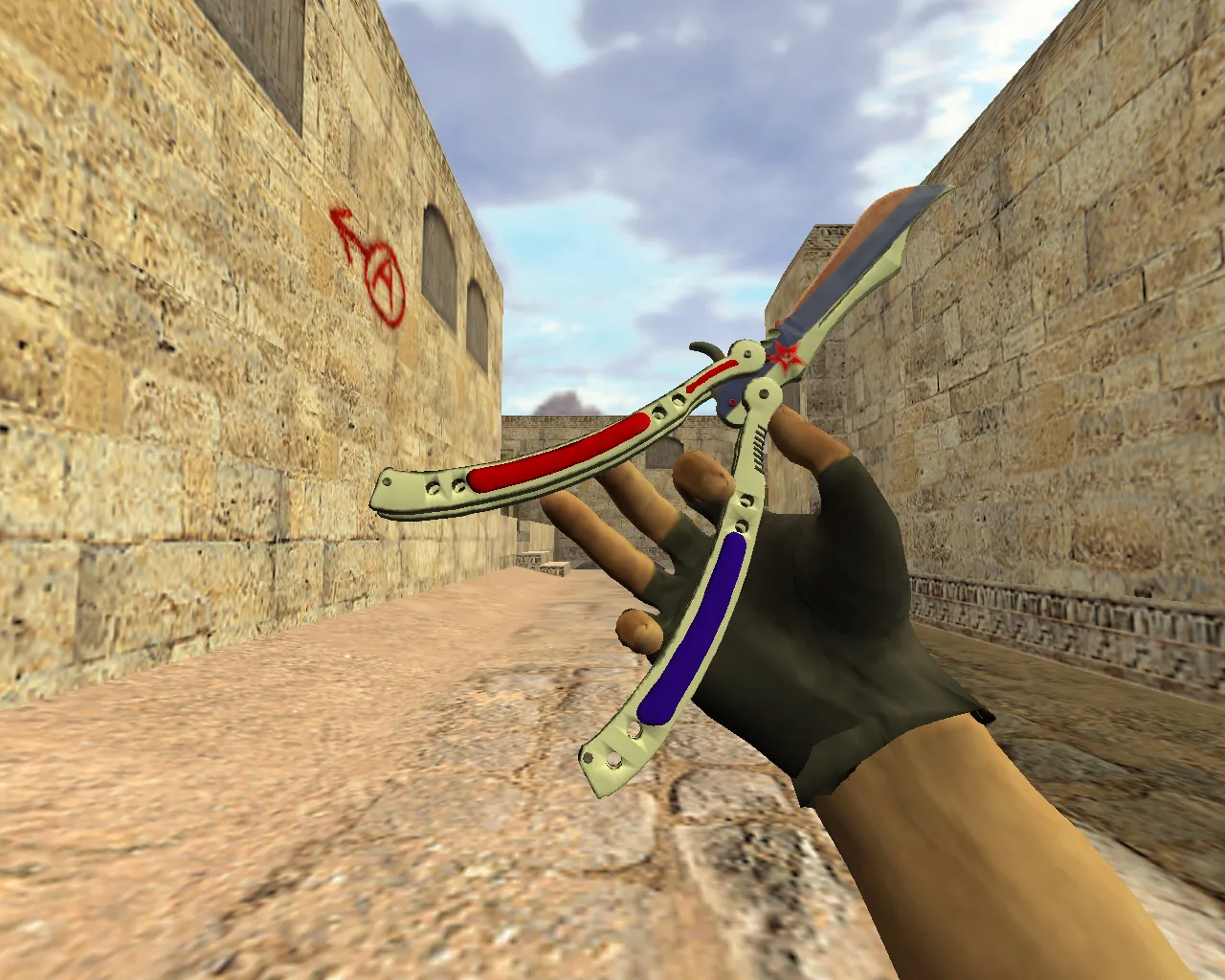 Скачать Модель «Нож-бабочка Россия» v_ knife для CS 1.6: p_ w_ модели, звуки и анимация осмотра - Скриншот