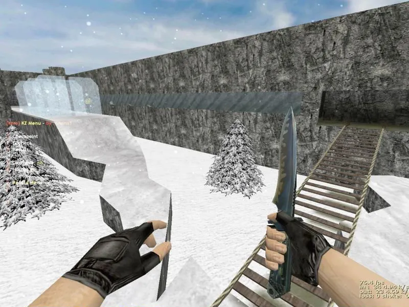 deathrun_grass_winter для CS 1.6: карта deathrun, тактика за TR/T, точки, .nav и оптимизация — скриншот 1