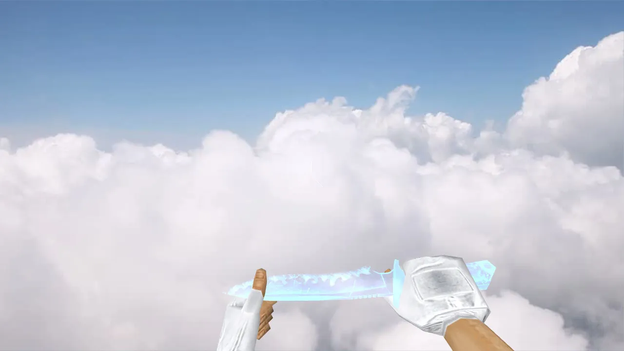 Скачать Модель ножа «Frozen» v_knife для CS 1.6: p_ и w_ версии, звуки, анимация осмотра - Скриншот