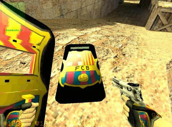 Скачать Модель щита «FC Barcelona Shield» для CS 1.6: v_ и p_ модели, звуки, анимация, текстуры 1024x1024 - Скриншот
