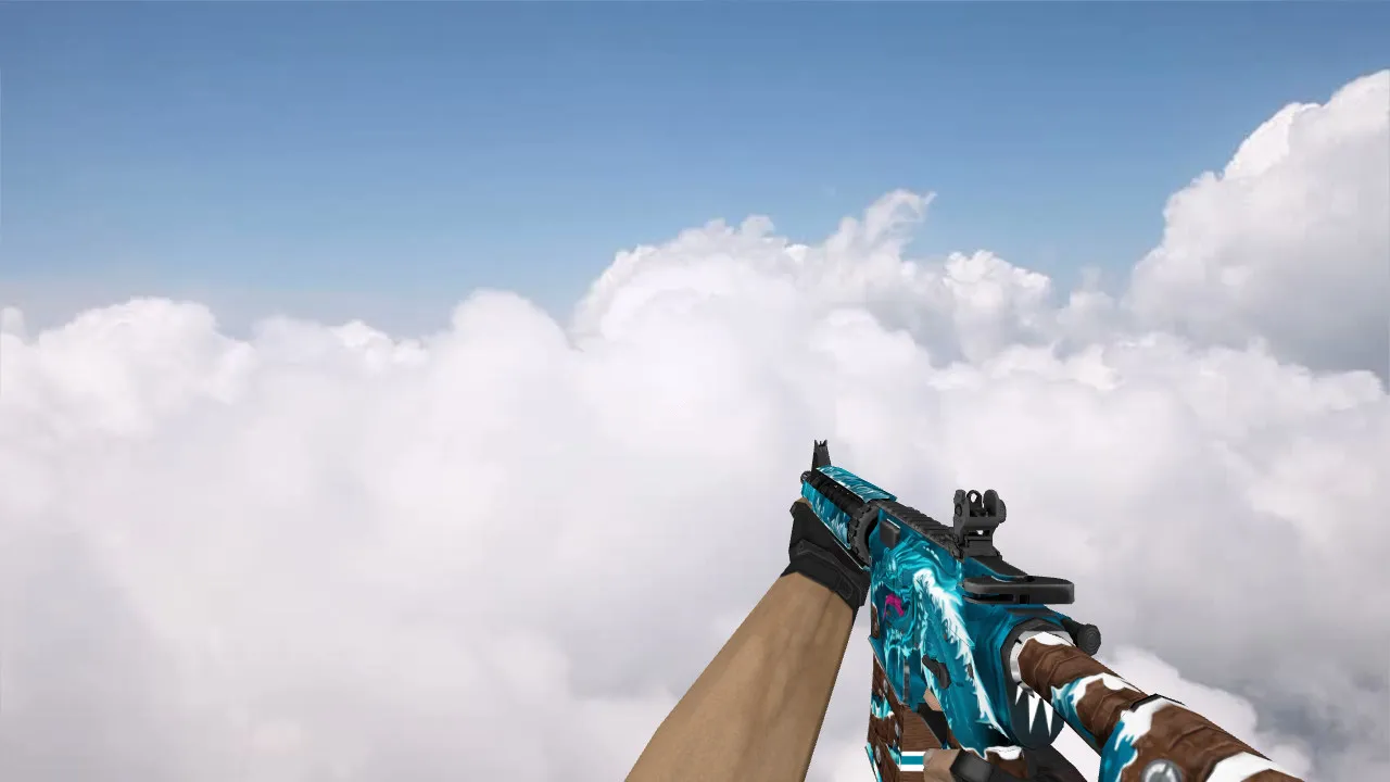 Скачать Модель v_m4a1 «M4A4 Winter Wyvern» для CS 1.6: p_ и w_ модели, звуки и анимация осмотра - Скриншот