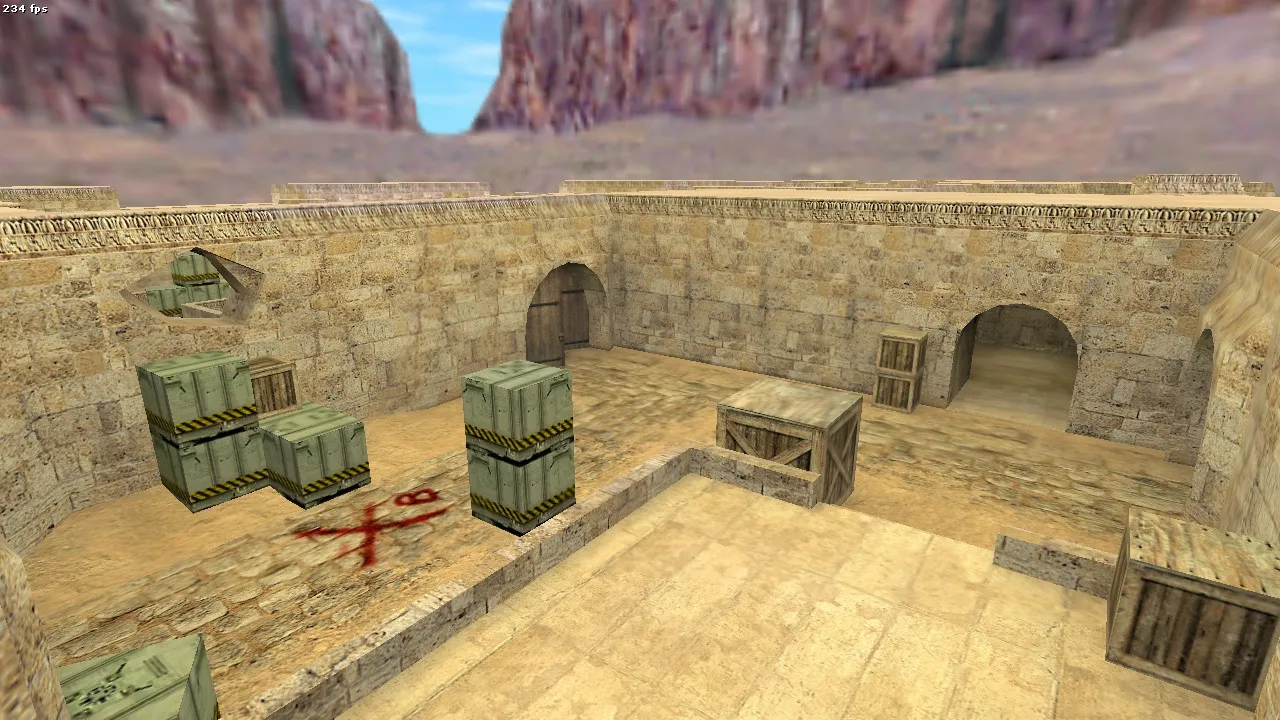 Скачать Карта de_dust2_remix2020 для CS 1.6: тактика, баланс сторон, .nav и оптимизация wpoly/epoly - Скриншот