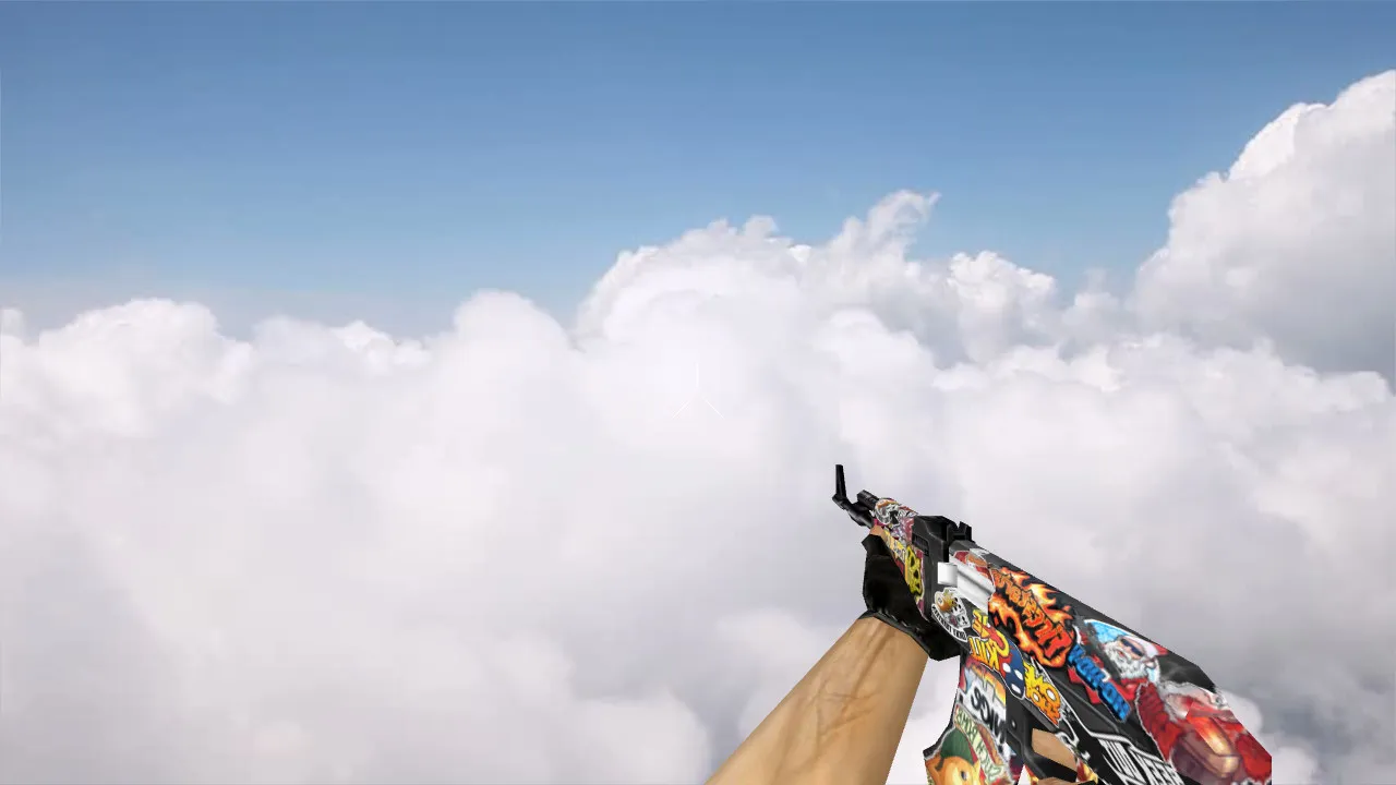 Скачать Модель v_ и p_ Default AK-47 Sticker для CS 1.6: звуки, анимация осмотра и текстуры - Скриншот