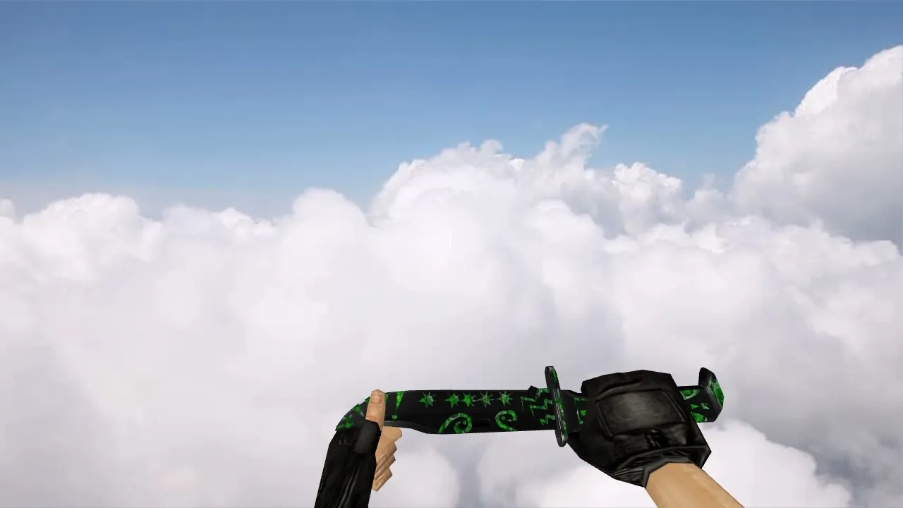 Скачать Green Soul Knife для CS 1.6: v_ p_ w_ модель, звуки, анимация осмотра, качество текстур и настройка - Скриншот