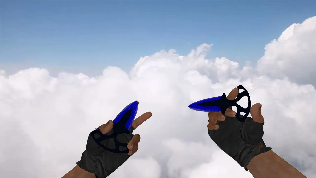 Скачать Модель ножа «Shadow Daggers Doppler Sapphire» v_ нож для CS 1.6: p_ и w_ модели, звуки, анимация осмотра, текстуры - Скриншот