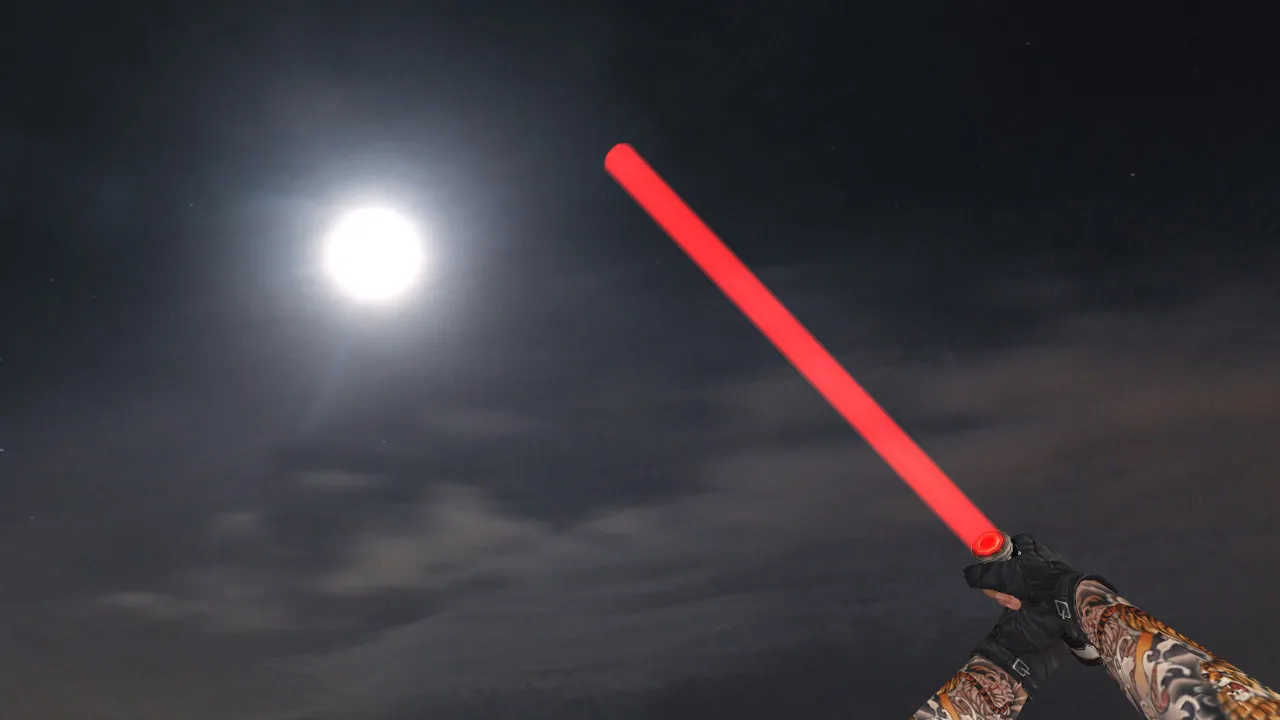 Скачать Модель ножа «Red Lightsaber» v_knife для CS 1.6: звуки, анимация осмотра, текстуры и настройка для игры - Скриншот