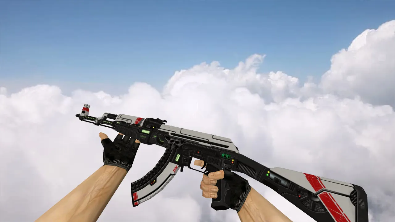 Скачать Модель «AK-47 Sci Fi Red» v_ p_ w_ для CS 1.6: звуки, осмотр, текстуры и анимации - Скриншот