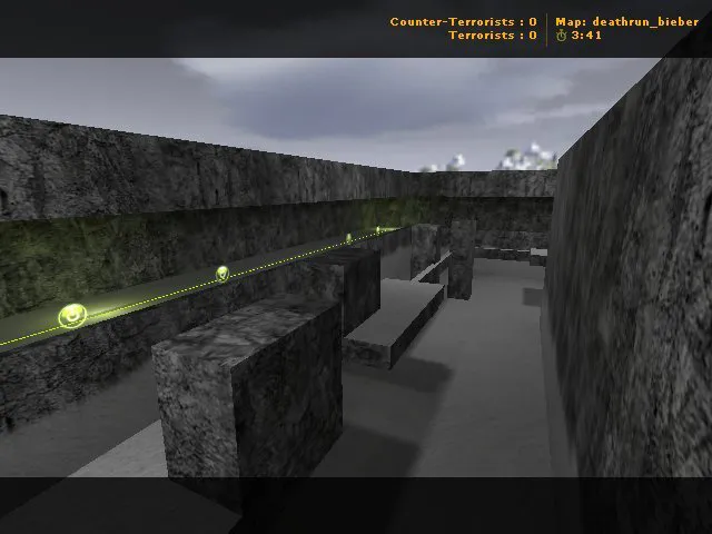 Скачать deathrun_bieber для CS 1.6: карта deathrun с точками, анти-чит режимом и .nav для ботов - Скриншот