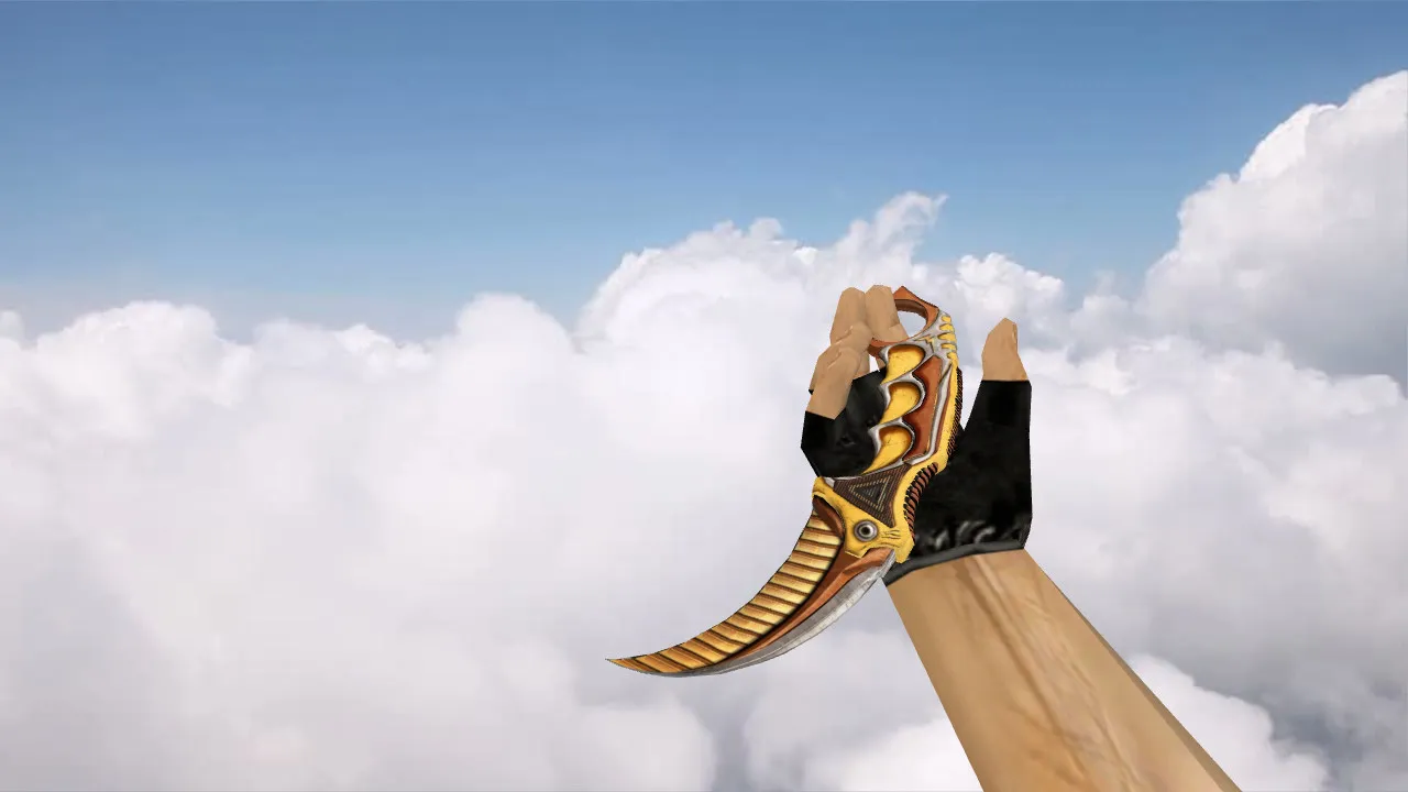 Скачать Модель ножа v_ и p_ Karambit Warmech для CS 1.6: звуки, анимация осмотра, качество текстур - Скриншот
