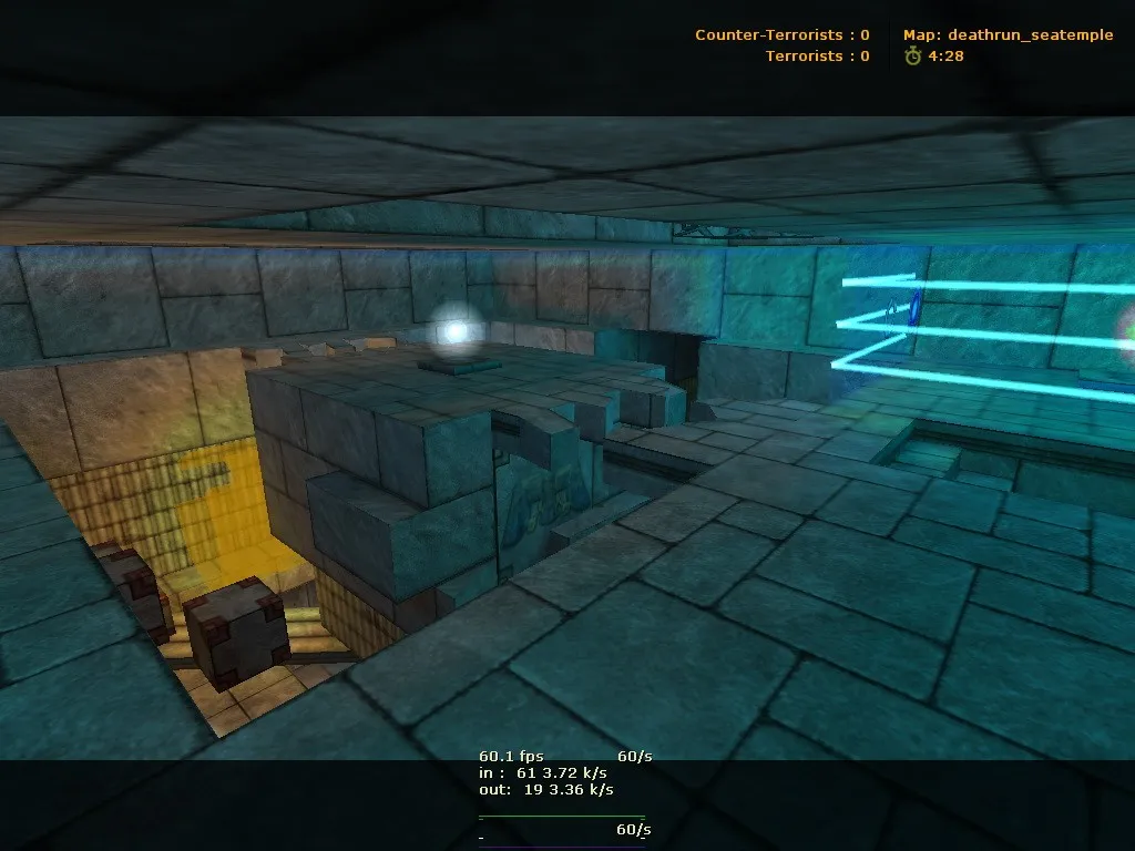 Скачать deathrun_seatemple для CS 1.6: карта Deathrun, точки за T/CT, .nav для ботов и оптимизация - Скриншот