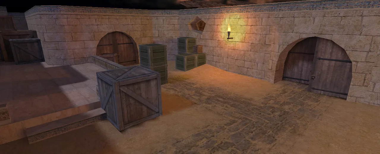 Скачать de_dust2_night_br карта для CS 1.6: ночной билд, баланс сторон, точки и .nav, оптимизация wpoly/epoly - Скриншот