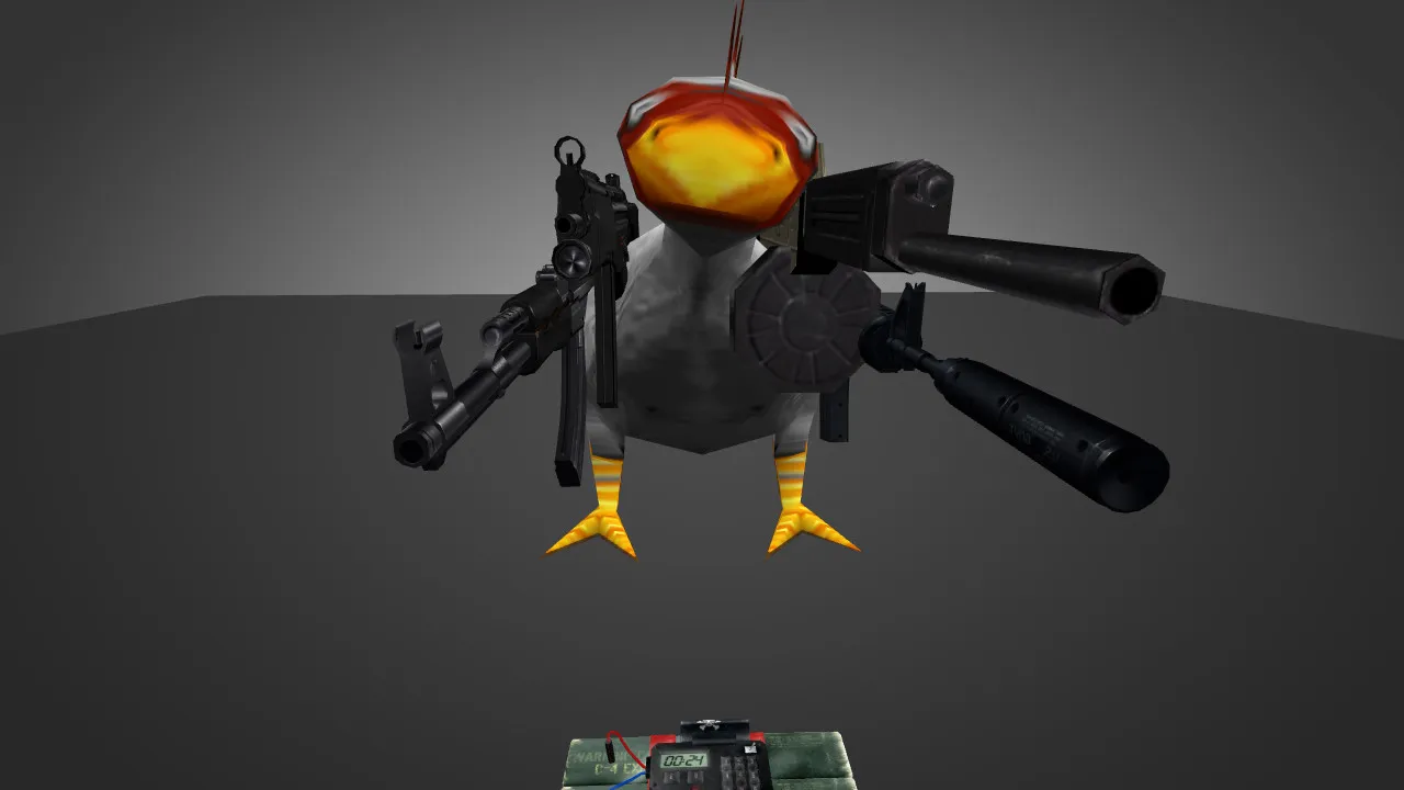 Скачать Модель «Die-Hard Chicken1» для CS 1.6 - Уникальный скин для игроков - Скриншот