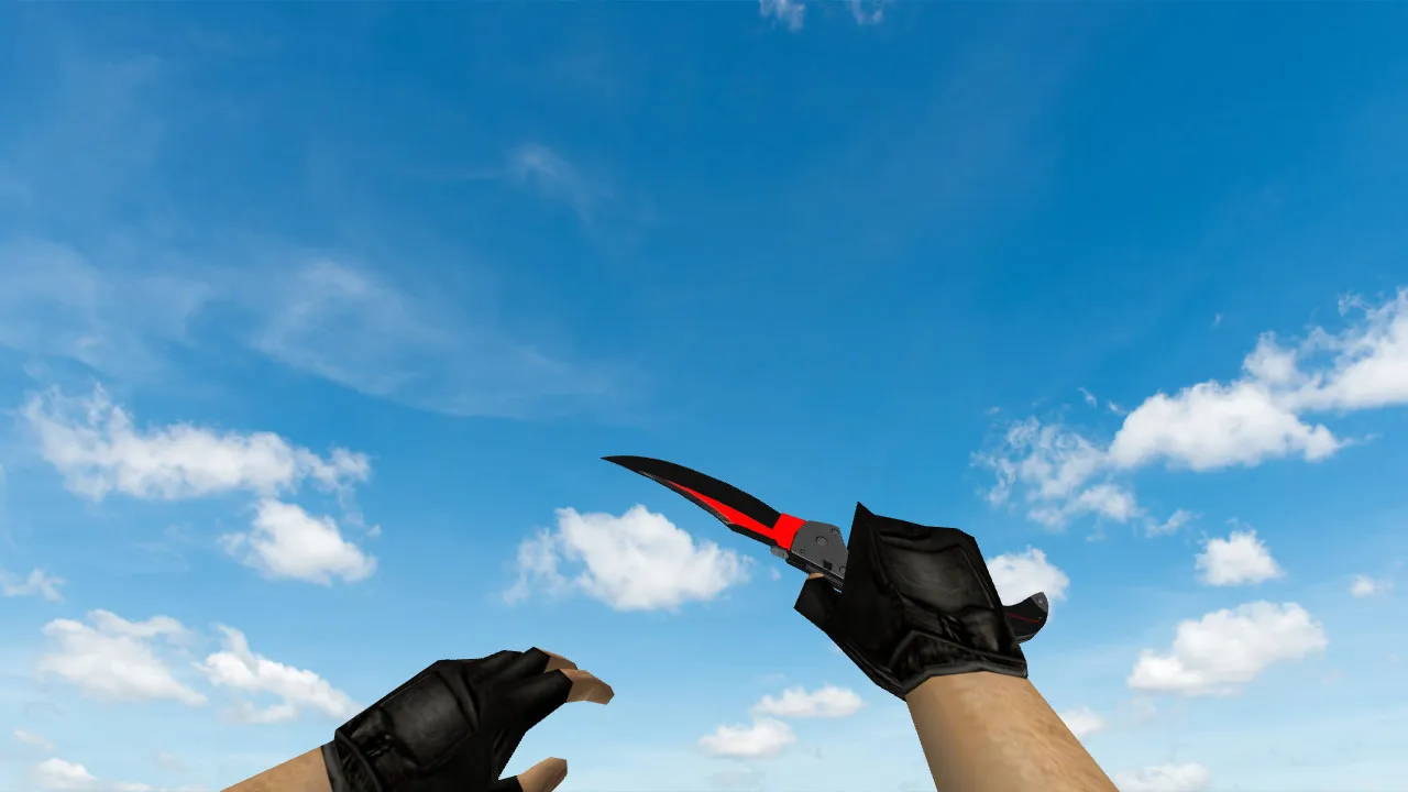 Скачать Модель ножа v_knife_falchion_redline для CS 1.6: p_ и w_ модели, звук, анимация осмотра, текстуры - Скриншот