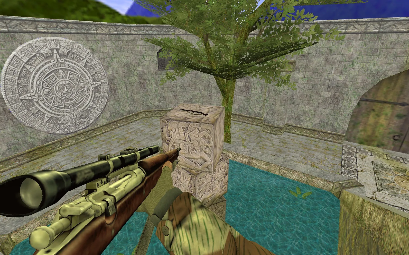 Карта de_aim_aztec для CS 1.6: спавны, точки, навигация .nav и оптимизация wpoly/epoly — скриншот 5