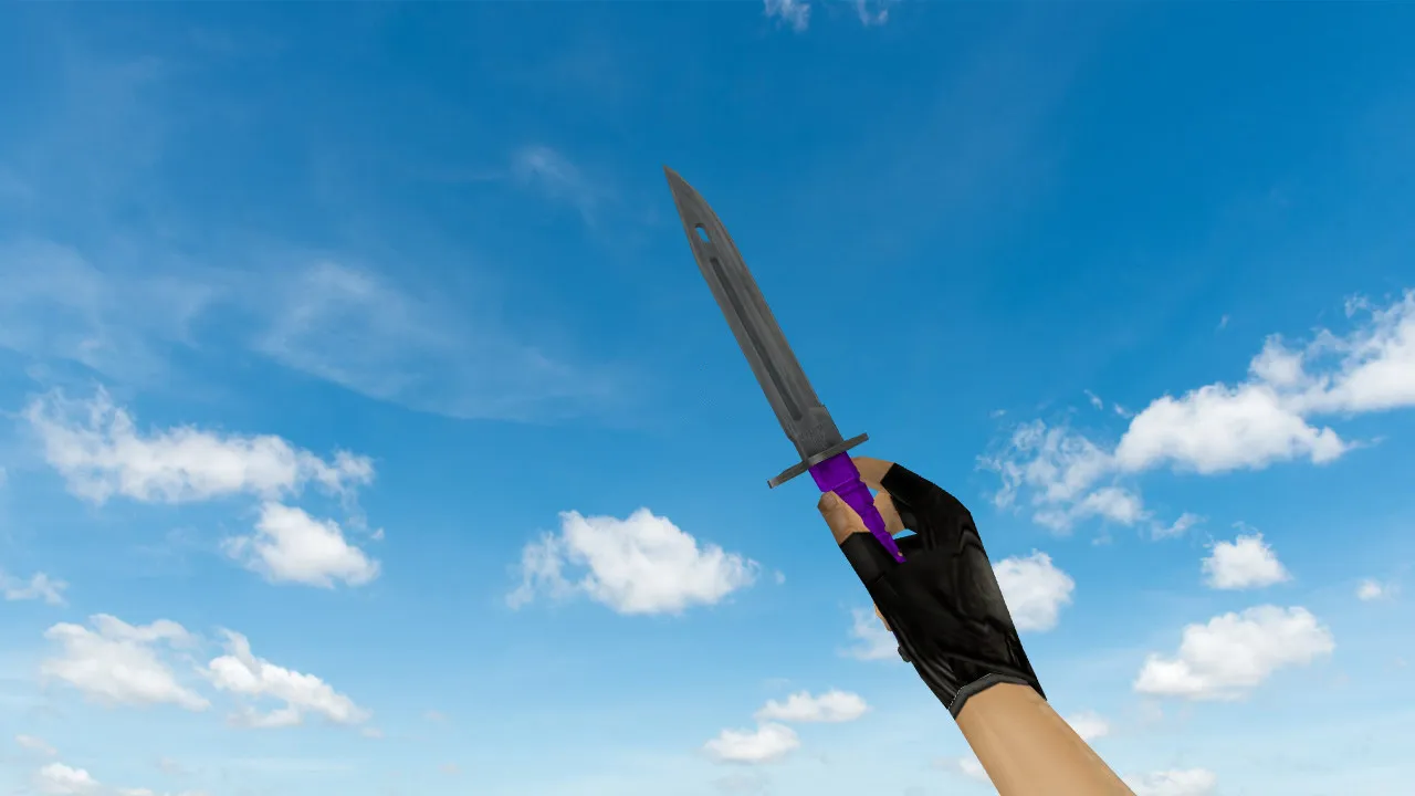 Скачать Модель «Штык-нож Ультрафиолет» v_knife_ultraviolet для CS 1.6: p_, w_ модели, звук и анимация осмотра - Скриншот