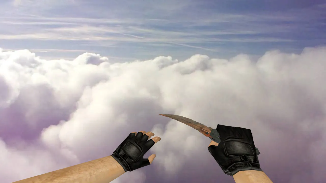 Скачать Модель ножа Flip Knife Rust and Dirt для CS 1.6: v_, p_, w_ модели, звуки, анимация осмотра и качество текстур - Скриншот