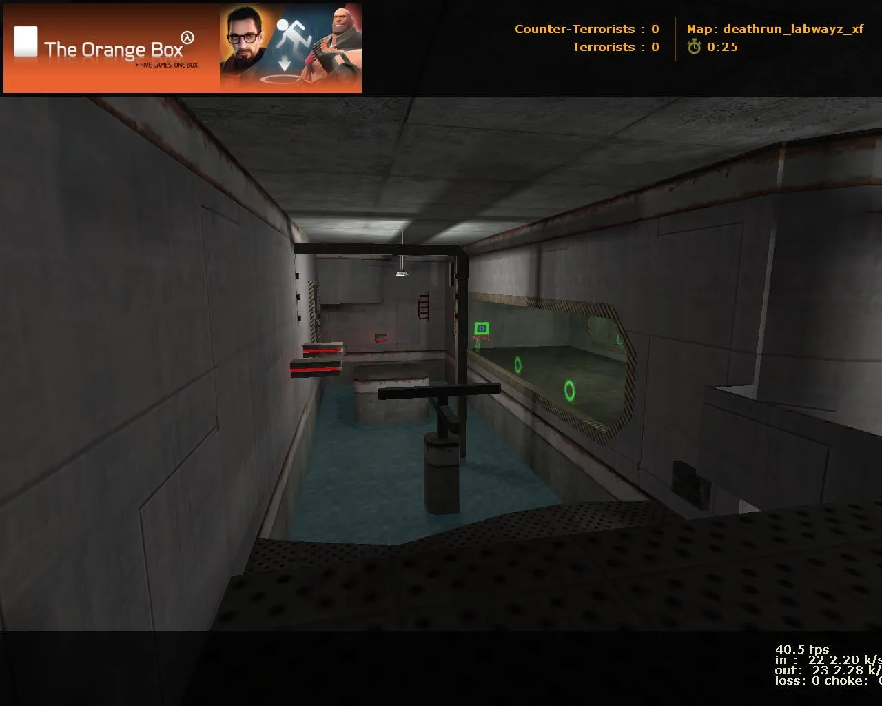 Скачать deathrun_labwayz_xf для CS 1.6: лабиринт ловушек, точки за терров и контроль раунда без лагов - Скриншот