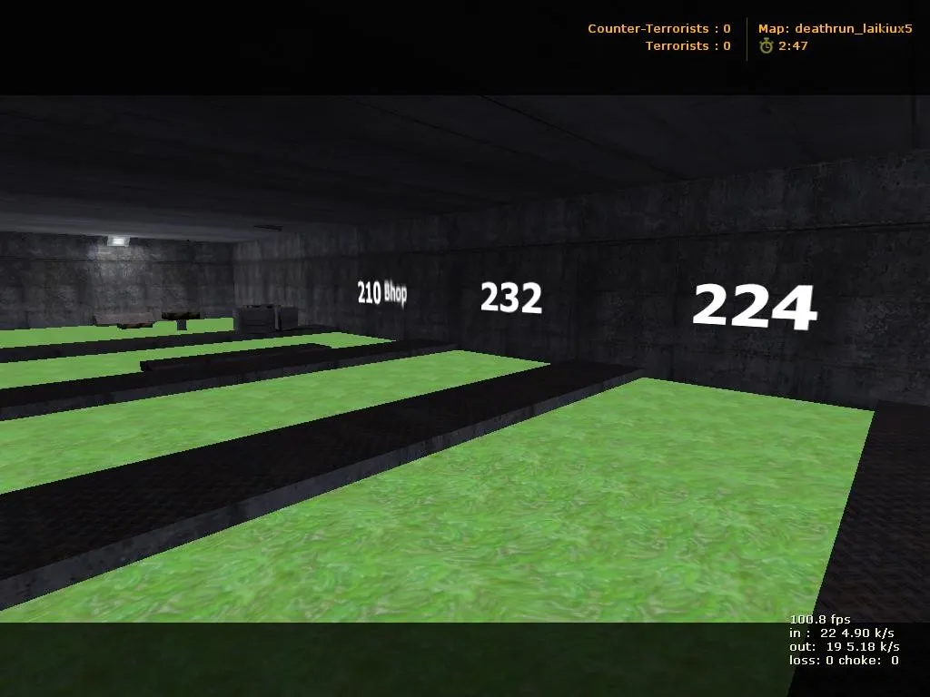 Скачать deathrun_laikiux5 для CS 1.6: карта deathrun, точки за ТС и КТ, .nav, оптимизация wpoly/epoly - Скриншот