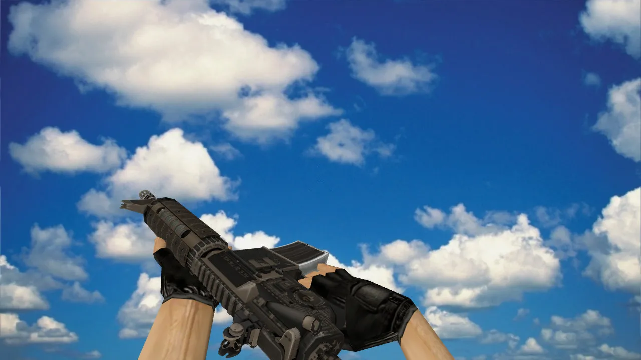 Скачать Модель M4A4 Pokerface v_ для CS 1.6: p_ и w_ модели, звуки, анимация осмотра - Скриншот