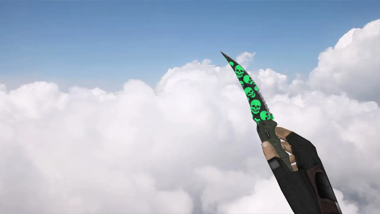Скачать Модель «Flip Knife Skull Pattern» v_knife для CS 1.6: p_ и w_ версии, звук, анимация осмотра и качество текстур - Скриншот
