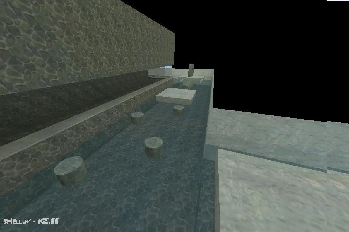 deathrun_njx_winter для CS 1.6: карта Deathrun с зимней атмосферой, точками для ловушек и маршрутом для раннеров — скриншот 1