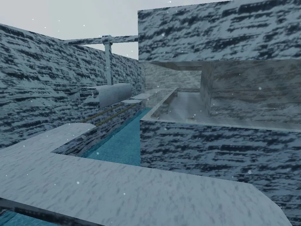 Скачать deathrun_snow_run для CS 1.6: карты deathrun, снег, ловушки, .nav и оптимизация wpoly/epoly - Скриншот