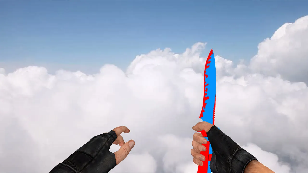 Скачать Модель «Knife Red and Blue» для CS 1.6: v_, p_, w_ файлы, звуки и анимация осмотра - Скриншот