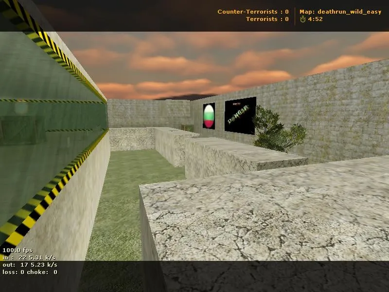 Скачать deathrun_wild_easy для CS 1.6: карта deathrun, баланс сторон, тактика за терр/CT и подсказки для игры - Скриншот