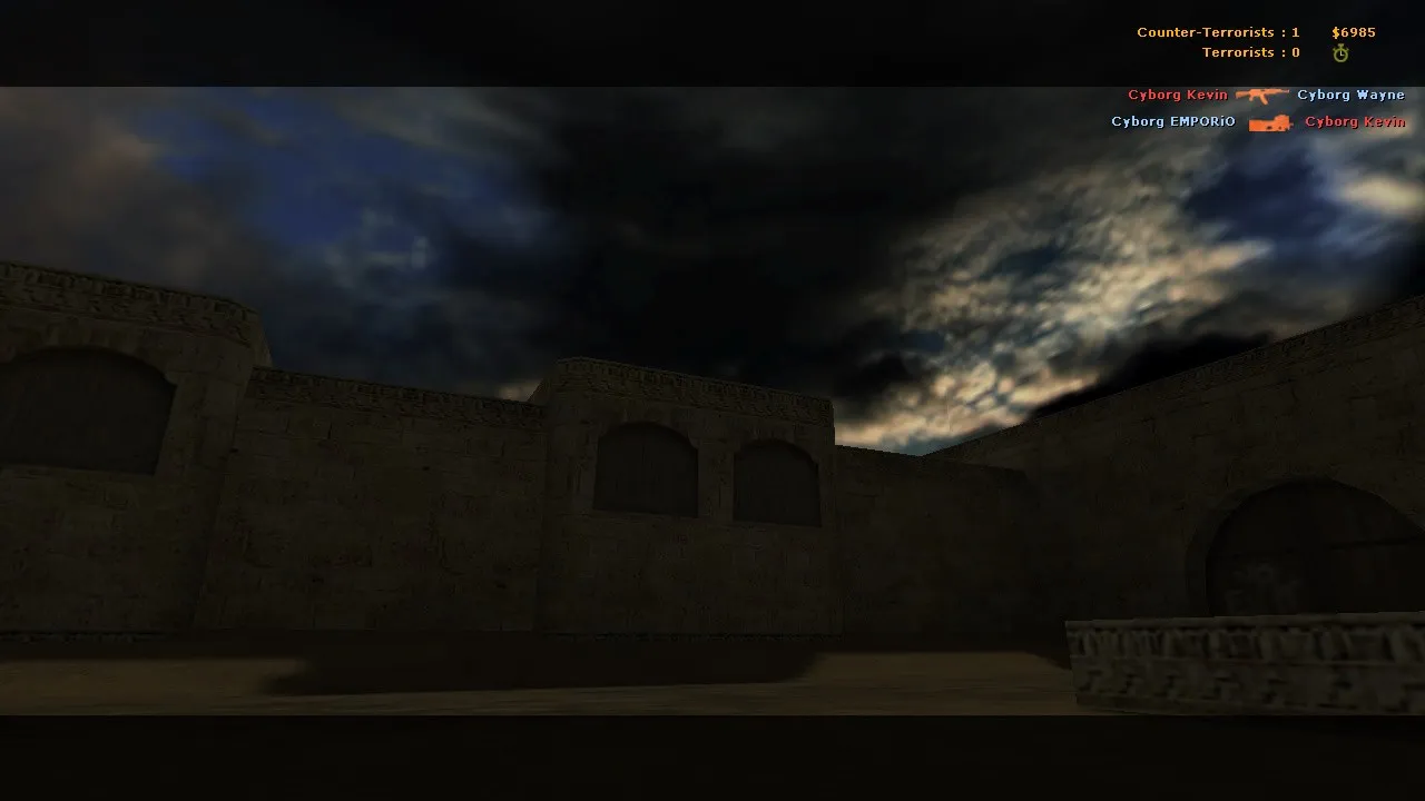 Скачать Карта de_dust2_nightfall для CS 1.6: ночной Dust2, точки, маршруты, .nav и оптимизация - Скриншот