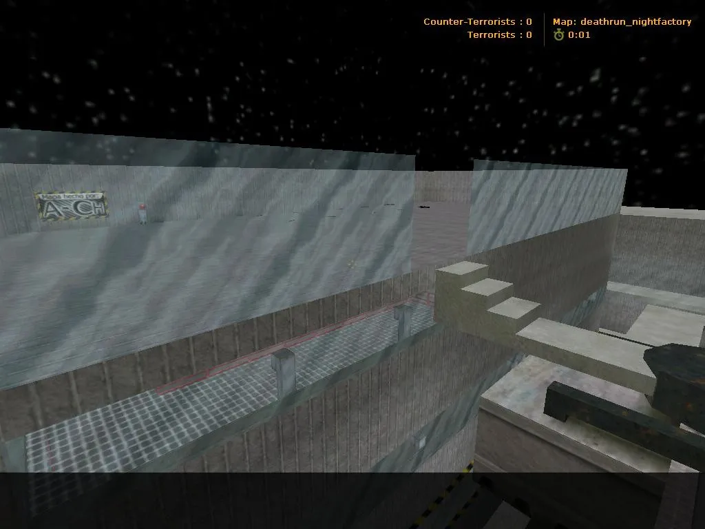 Скачать deathrun_nightfactory для CS 1.6: карта с ловушками, точками и .nav для ботов - Скриншот