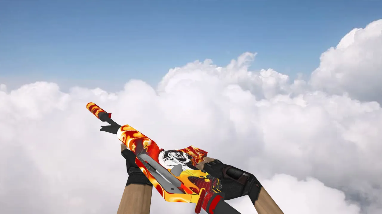 Скачать Модель v_m4a1, p_m4a1, w_m4a1 «M4A1 Hot Custard» для CS 1.6 — звуки, анимация осмотра, качество текстур - Скриншот