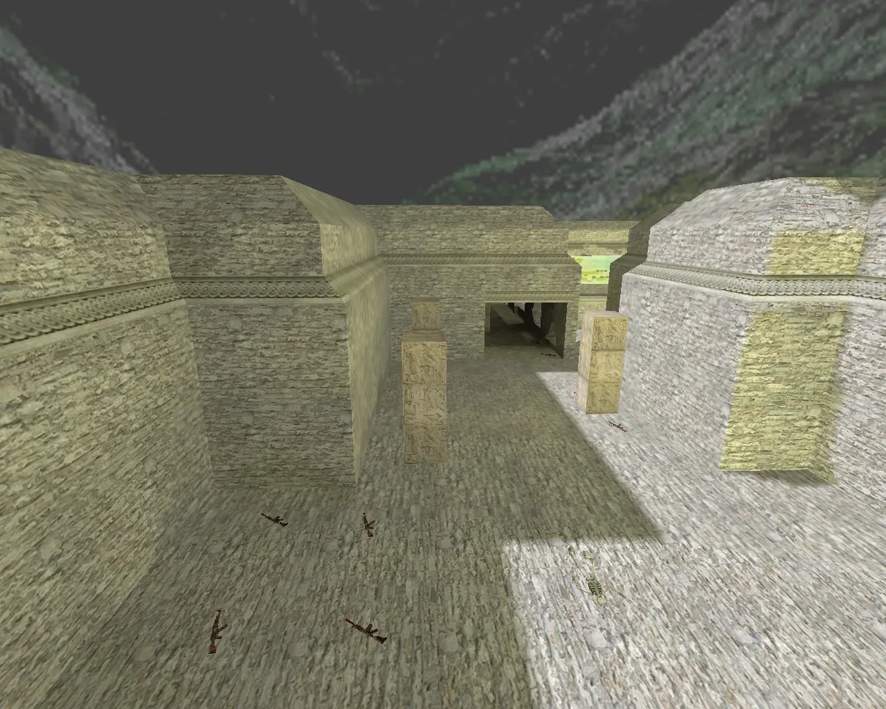 Карта 3d_aim_aztec для CS 1.6: тренировка прицела, точки под спрей и контроль отдачи — скриншот 3
