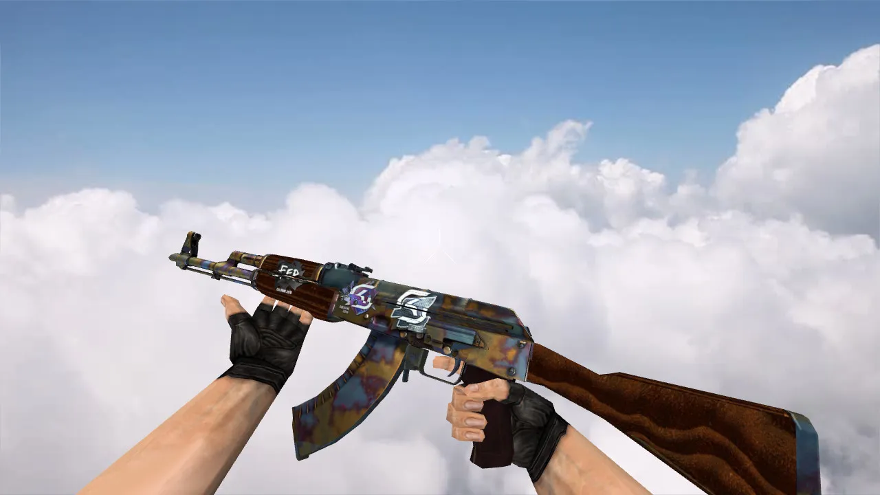 Скачать Модель АК-47 Case Hardened w/ stickers для CS 1.6: v_, p_, w_ файлы, звуки, анимация осмотра, качество текстур - Скриншот