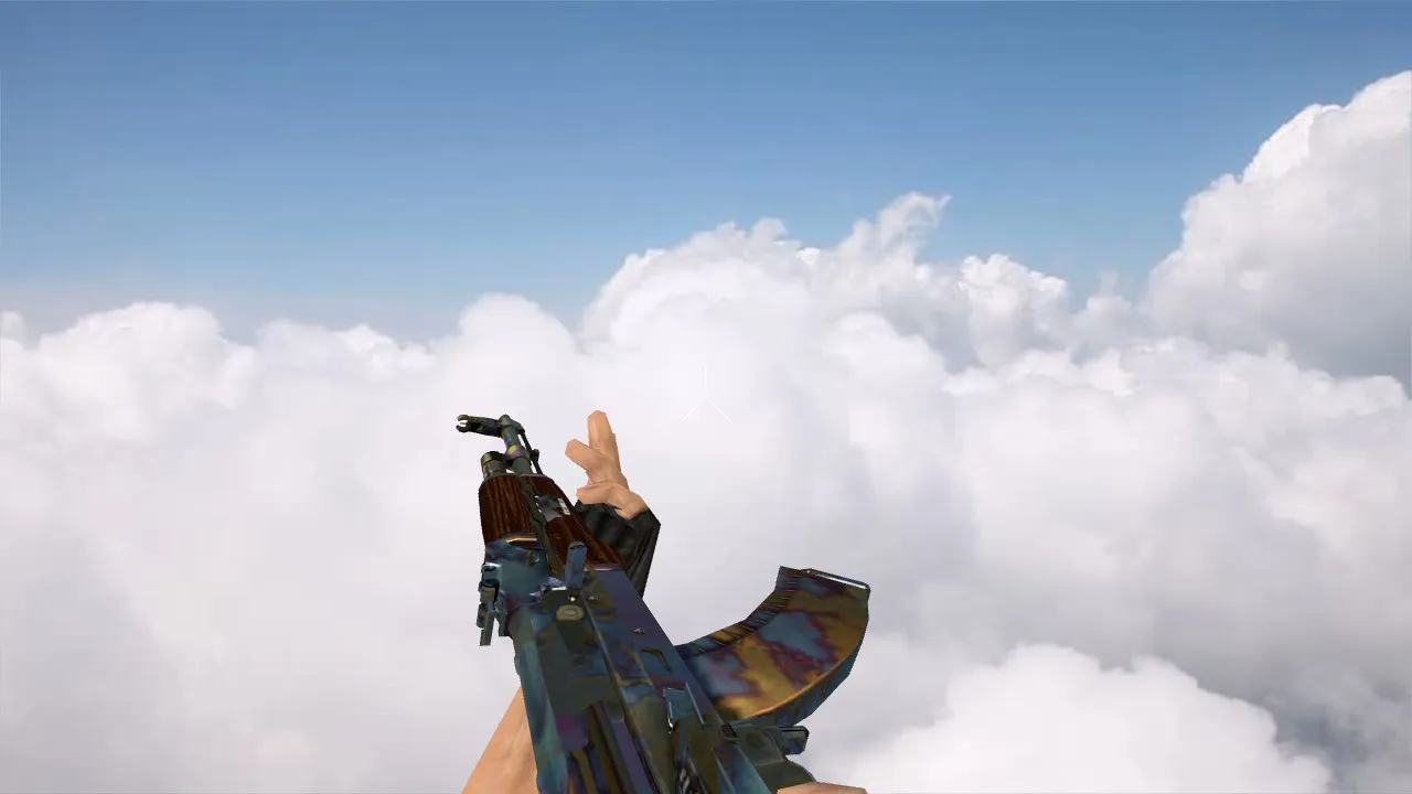 Скачать Модель АК-47 Case Hardened w/ stickers для CS 1.6: v_, p_, w_ файлы, звуки, анимация осмотра, качество текстур - Скриншот