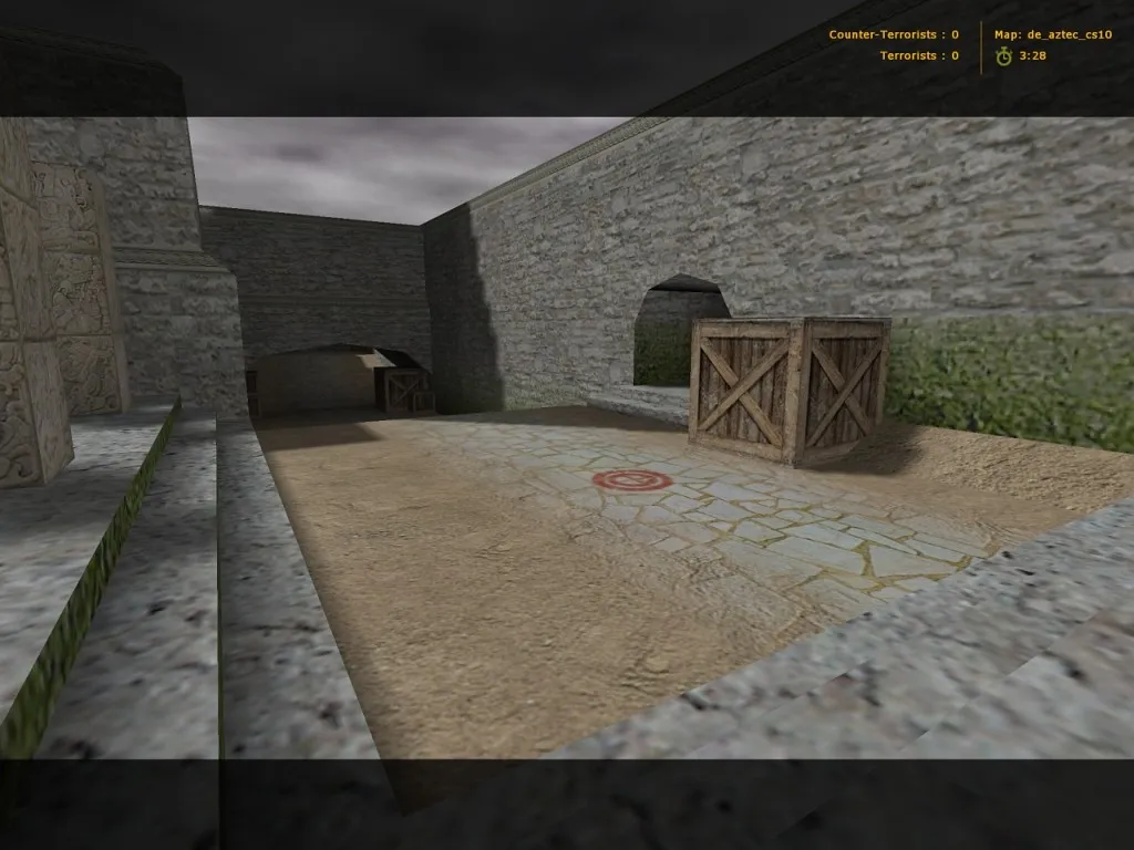 Скачать de_aztec_cs10 для CS 1.6: карта, баланс сторон, тактики, .nav и оптимизация wpoly/epoly - Скриншот