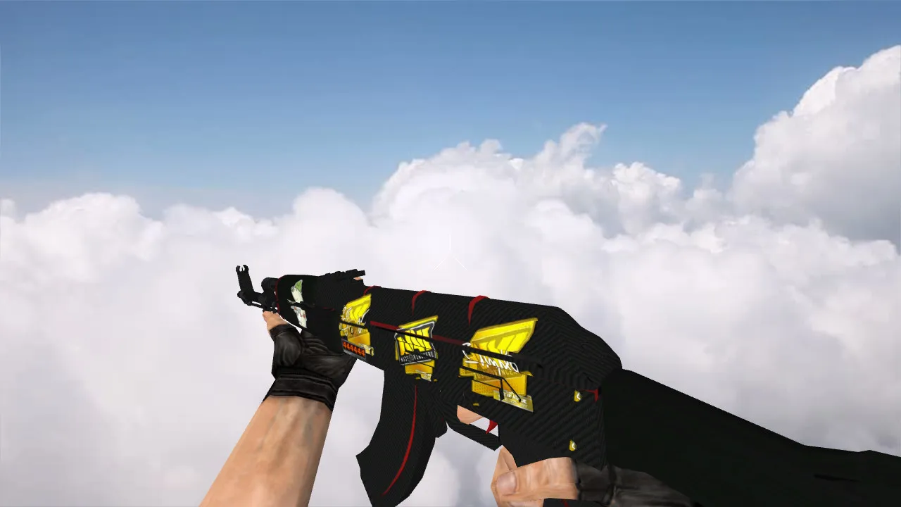 Скачать v_ak47 «Красная линия» с наклейками для CS 1.6: p_ и w_ модели, анимация осмотра, звуки и текстуры - Скриншот