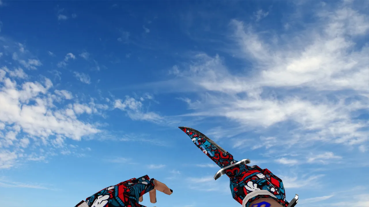 Скачать Модель «Reds Blues Knife» для CS 1.6: v_ и p_ модели, звуки, анимация осмотра, нормальные текстуры - Скриншот