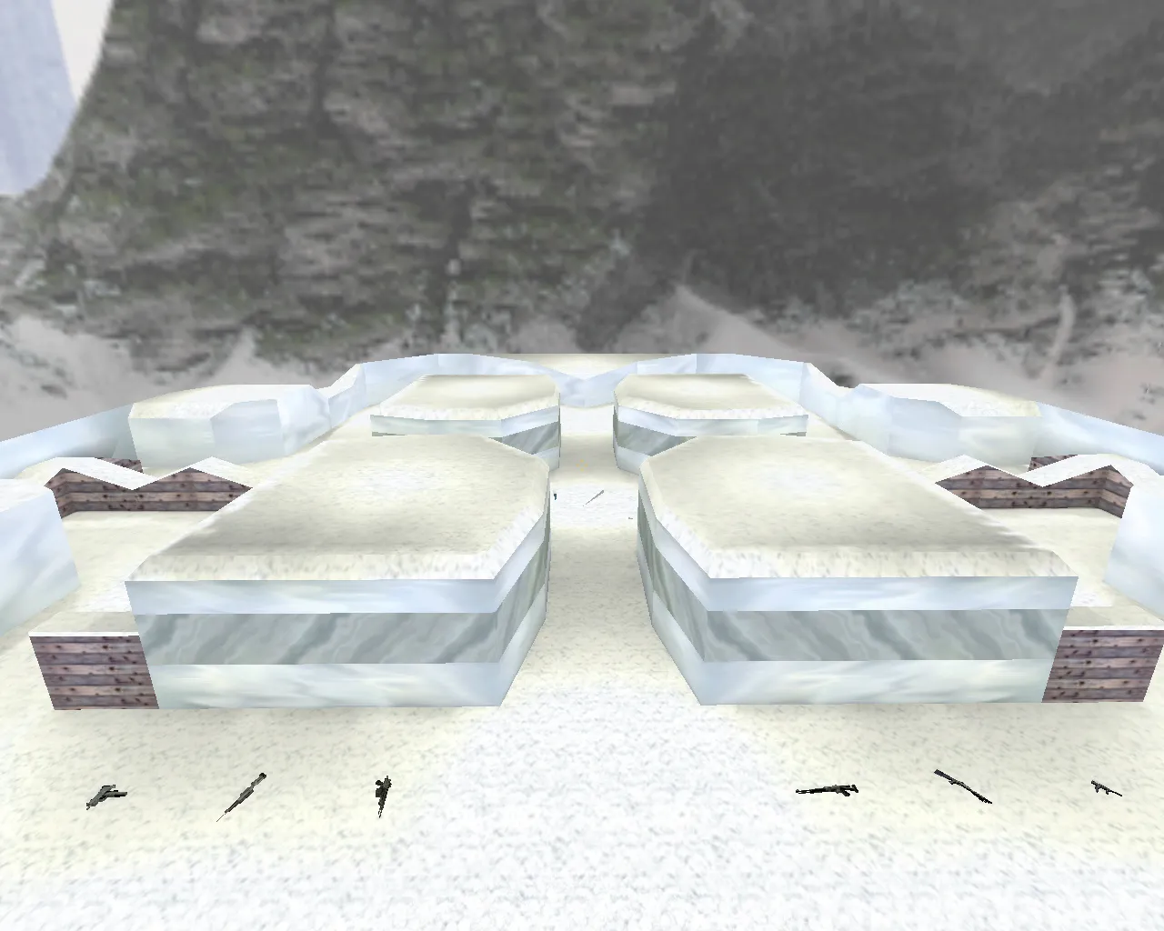 Скачать fy_iceworld2k для CS 1.6: карта FY с узкими проходами, точками под раунд и настройкой под ботов - Скриншот