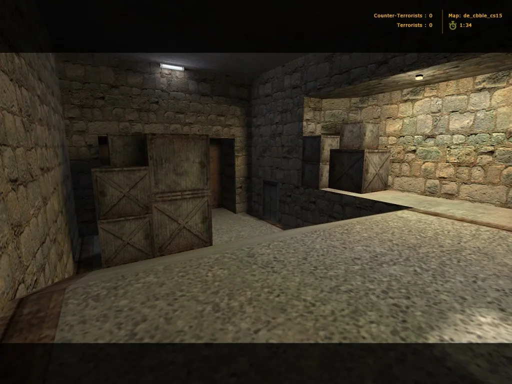 Скачать de_cbble_cs15 для CS 1.6: карта De_Cbble, точки для Т и CT, оптимизация и .nav для ботов - Скриншот