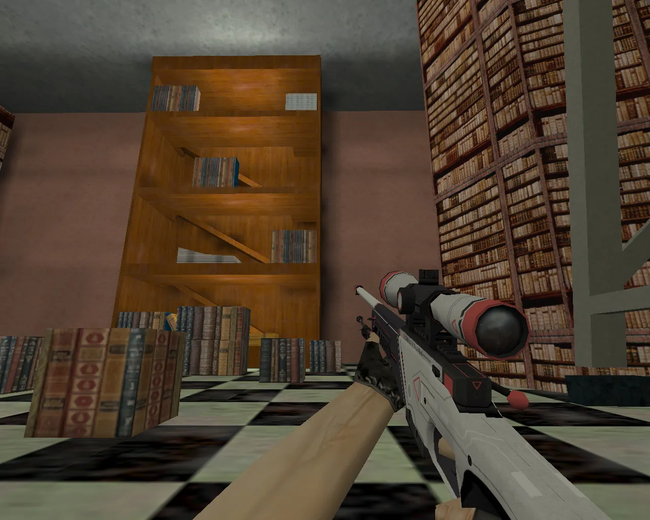 Скачать Карта awp_library_b1 для CS 1.6: точки под AWP, тайминги, .nav и оптимизация wpoly/epoly - Скриншот